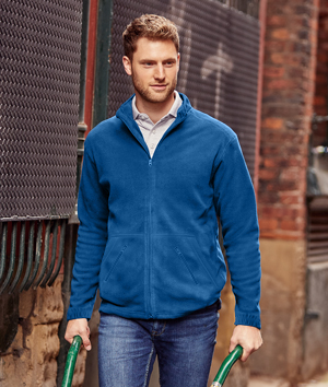 Pile zip lunga con tasche